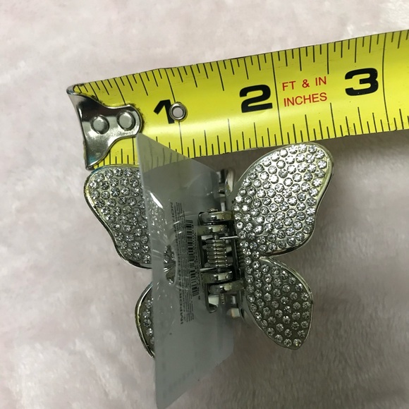 ✨✨5/$10✨✨ Butterfly Fashion Hair Accessories Claw Clip Silver & Rhinestones New - Picture 14 of 14